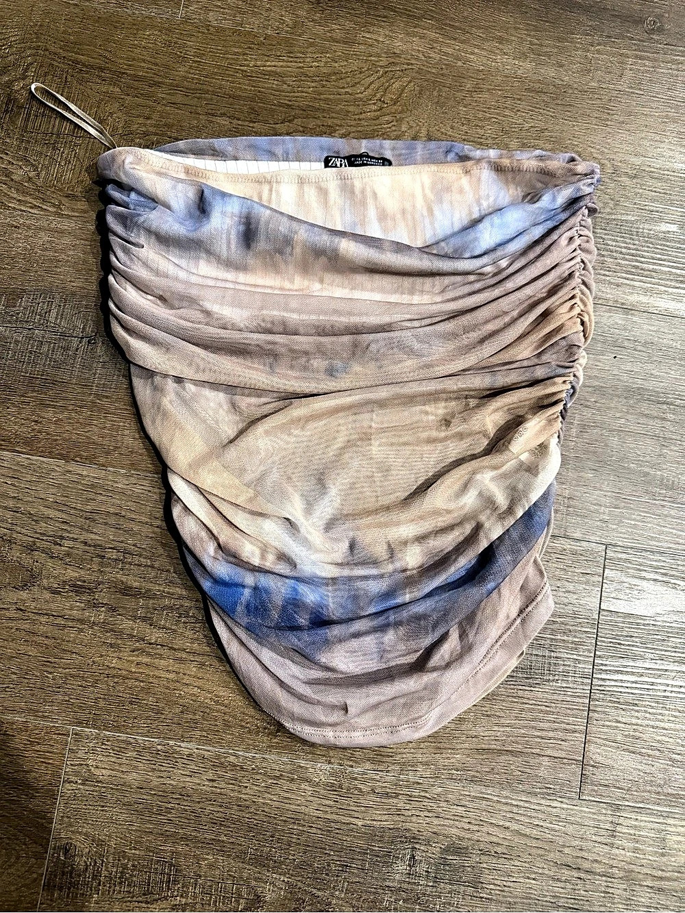 Ruched Abstract Clutch in Blue & Pink